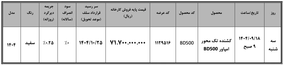 فروش کشنده تک محور امپاور BD500 در بورس کالا - آذر ۱۴۰۴